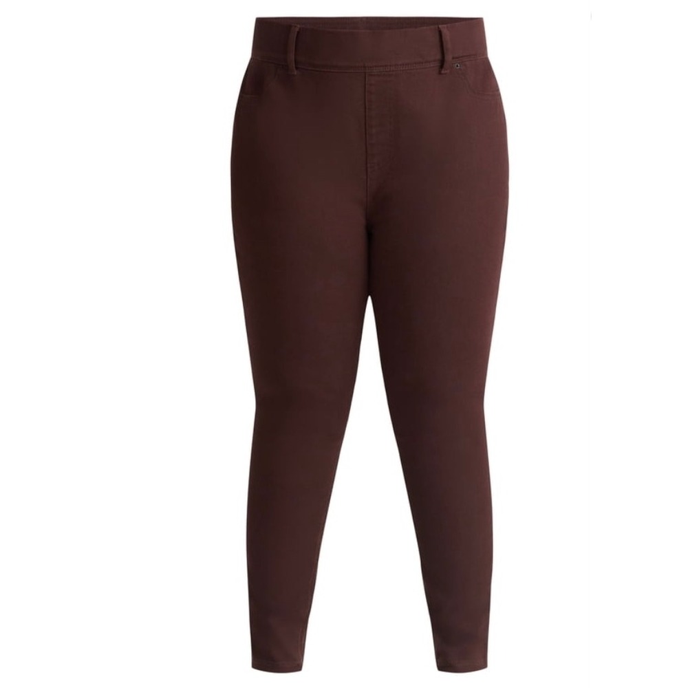 Terra & Sky Womens 4X 28W-30W High Rise Pull On Jegging Dark Brown Skinny Pant